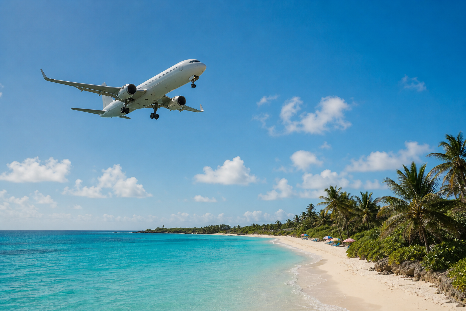 Airplane Landing in the Punta Cana